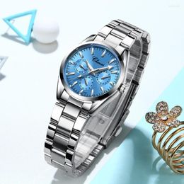 Wristwatches Silver Watch Women's Watches Lady Fashion Bracelet Quartz Female Clock Relogio Feminino Montre Femme