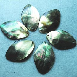 Charms 6PCS Natural Black Shell Pendants Mother Of Pearl DIY Jewelry Accessories Women's Necklace Designs Findings 51X33MM