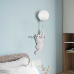 Wall Lamps Interior Wall Lights Children'S Room Cartoon Bear Wall Lamps For Home Moon Lamp Modern Minimalist Wall Decoration Fixtures HKD230814