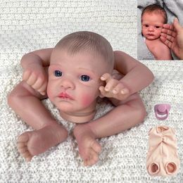 Doll Accessories 16Inch Face Reborn Doll Kit Henley Painted Unfinished Doll Parts Lifelike born DIY Toy Gift For Girls 230812