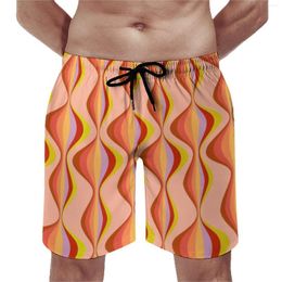 Men's Shorts Retro Mod Pattern Gym Summer 60s Aesthetic Sports Beach Short Pants Male Quick Dry Casual Custom Oversize Swim Trunks