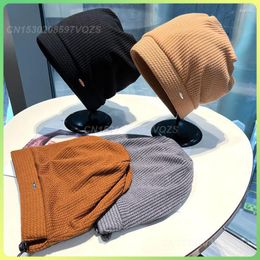 Cycling Caps Waffle Pullover Hat Warm Comfortable Windproof Cold Proof Metal Logo Knitted Outdoor Skiing Mountaineering Equipment