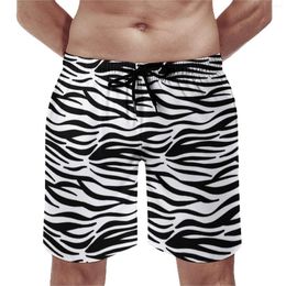 Men's Shorts Board Classic Zebra Retro Swim Trunks Black And White Stripes Man Quick Drying Sportswear Plus Size Short Pants