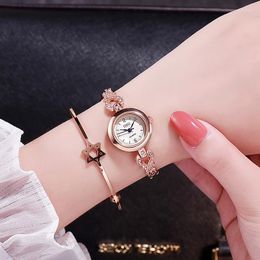Wristwatches Diamond-studded Ladies Watch Student Korean Version Of The Simple Retro Forest Female Ins Wind Trend All-match Temperament