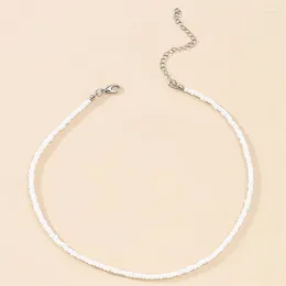 Chains 2023 Simple Choker Necklace Ladies Fashion Seed Beads Vertical Girls Party Beach Travel Collar Perlas