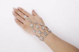 Charm Bracelets Fashion Shining Latin White Lady Girl Dancing Rhinestone Chain Gloves Charn Bracelet Wholesale