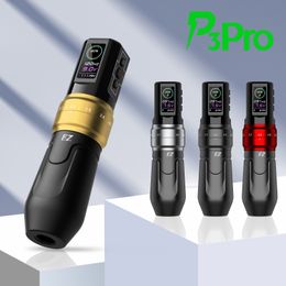 Tattoo Machine EZ P3 Pro Wireless Battery Pen Adjustable Stroke Length Rotary OLED Digital Display Portable Power 230814