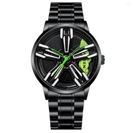 Wristwatches FNGEEN Racing Watches Men Custom Design Super Car Rim Watch Stainless Steel Black Retro Waterproof Relogio Masculino L001