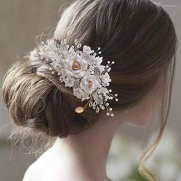 Headpieces HP320 Flower Bridal Headwear Wedding Hair Accessories Girl Pearl Comb Bridesmaid Ornaments Headdress Jewellery Wholesale