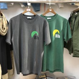Casual Brand Print T-Shirts Men Women High Quality Cotton Top Tees Japan Grey Green