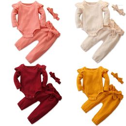 Clothing Sets 3Pcs Infant Baby Boy Girl Long Sleeve Romper Clothes Playsuit Outfit