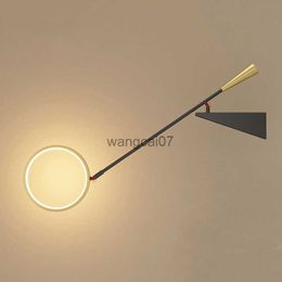 Wall Lamps Long arm wall lamp decoration designer post modern lighting Nordic luxury TV background bedroom bedside indoor wall lamp HKD230814