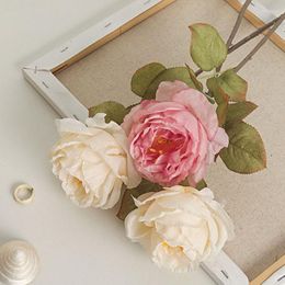 Decorative Flowers 1pcs Artificial Bouquet Romantic Focal Edge Silk Roses Wedding Home Decor Arrange Fake Plants Valentine's Day Presents