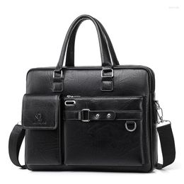 Briefcases Luxury Leather Briefcase For Men Bags Fashion Designer Laptop Handbag Office Work Bag Man Business Computer Top Handle