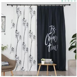 Curtain Custom Black And White Letter Curtains Window Drapes Luxury 3D For Living Room Bed
