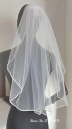 Bridal Veils One Layer Cute Wedding Veil Short With Crystals Lovely Comb MM