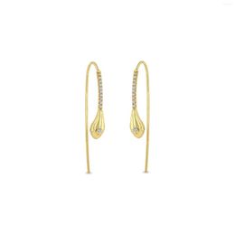 Dangle Earrings Gold Plated Vermeil 925 Sterling Silver Fashion Women Jewellery Long Drop Snake Shaped Unique Earring