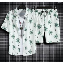 Men's Tracksuits Summer Beach Clothes For Men Hawaiian Short Sleeve Shirt Set Mens Coconut Shorts 3d Printing Casual Outfits Two-pieceS-3XL