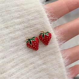 Stud Earrings XIALUOKE Korea Fashion Metal Red Strawberry For Woman Cute Romantic Delicate Small Earring Party Jewellery