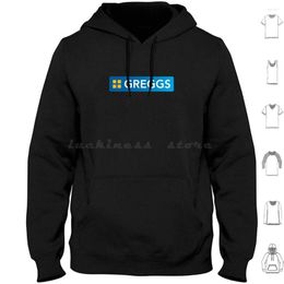 Men's Hoodies Trending Greggs Logo Long Sleeve Pasty Pastry Sausage Roll Uk Bakery United Kingdom England