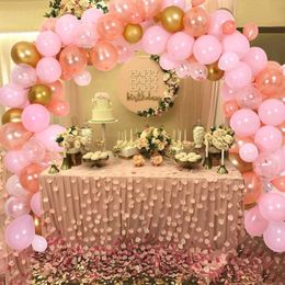 Decoration 95pcs Bachelorette Wedding Baby shower Balloons Girl boy Happy Birthday Christening decoration Pink Rose gold Decora