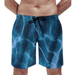 Men's Shorts Shallow Water Board Summer Crystalline Sea Surfing Beach Short Pants Males Fast Dry Retro Pattern Plus Size Trunks