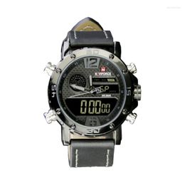 Wristwatches Fashion Double Inserts Personalized Men's Watch Black Technology Multi-Function Electronic Cool Casual