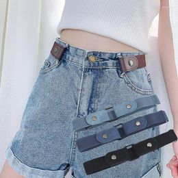 Belts 1PC Lazy No Hassle Belt Buckle-Free Waist For Jeans Pants Buckle Stretch Elastic Women Men