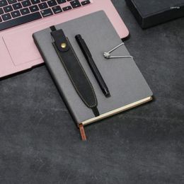 Retro Pu Leather Pencil Bag Notebook Ipad Elastic Band Rubber Pen Case Single Cute Stationery Student School Supplies