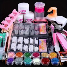 Nail Kit Set Professional Acrylic With Everything, 12 Glitter Acrylic Powder Kit Nail Art Tips Nail Art Decoration, DIY Nail Art Tool Nail Supplies Acrylic Nail Kit