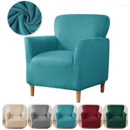 Chair Covers Solid Colours Velvet Club Cover Stretch Tub Armchair Case Elastic Single Couch For Study Bar Counter Living Room