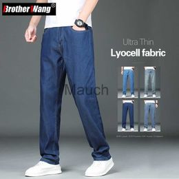 Men's Jeans Lyocell Fabric Men Lightweight Loose Jeans Summer New Denim Straight Pants Fashion Casual Soft High Quality Trousers Male J230814