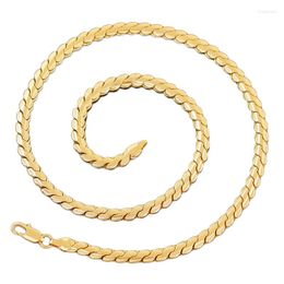 Chains High Quality 18k Gold Necklace 4mm/6mm 24 Inch Plated 24k Side Chain For Men'S Birthday Party Fashion Jewelry Gifts