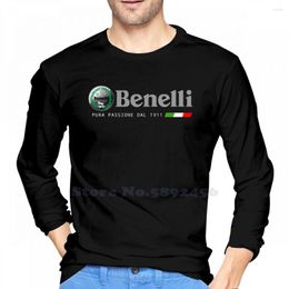 As camisetas masculinas Benelli Motorcycle designs por terapia de moda. Motocicletas de algodão de camiseta de manga comprida TNT 300 GT