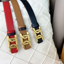 Luxury brand fashion cowhide belt, waist seal, waist chain, versatile fashion jewelry clothing, high-end hardware buckle, 2.5CM, double-sided use
