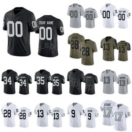 Custom Football 17 Davante Adams Jersey 13 Hunter Renfrow 9 Tyree Wilson 28 Josh 35 Zamir White 34 Brandon Bolden 98 Maxx Crosby Embroidery Man Woman Youth