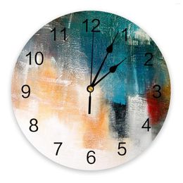 Wall Clocks Color Painting Modern Clock Living Room Home Decor Large Round Mute Quartz Table Bedroom Decoration Watch
