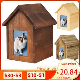 Other Cat Supplies Funeral Urn for Ashes Pet Cinerary Casket Personalised Po Wood Wedding Urn Keepsake Cats Dogs Coffin Funeral Supply Pet items 230812