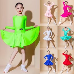 Stage Wear Many Colours Children'S National Standard Ballroom Dance Dress Girls Competition Latin Kids Performance Costume 8860