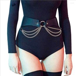 Belts PU Leather Chain Belt Goth Sexy Locomotive Girl Body Skirt Punk Style Strap Waist Thigh Harness Party Dance Jewellery