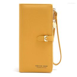 Wallets Many Departments Long Leather Wallet Women Stylish Wristband Ladies Purse Zipper Phone Pocket Card Holder Clutch Bag