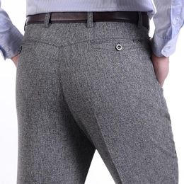 Men's Pants 2023 Brand Trousers Thin Middle-aged Casual Loose Trouser Men For Male Straight High Waist Man