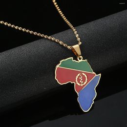 Pendant Necklaces Stainless Steel Eritrea Flag For Women Girls Gold Color Jewelry African Map Of Eritrean