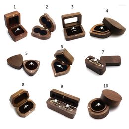 Jewellery Pouches Wood Engagement Ring Box For Proposal - Holder