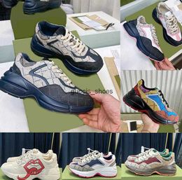 Rhyton Designer Shoes Multicolor Sneakers Men Women Trainers Vintage Chaussures Platform Sneaker Strawberry Mouse Mouth Shoe 003