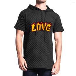 Men's Hoodies Amazon 2023 Cross Border Summer Small Checker Short Sleeve Loose Sport Casual Sweater Hooded European Union