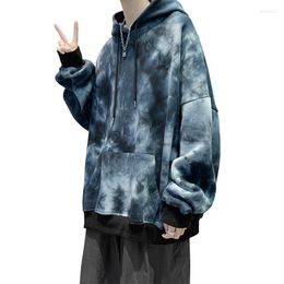 Men's Hoodies Spring Korean Tie Dyed Hoodie Streetwear Harajuku Hip Hop Sweatshirt Men Nice Tops Casual Funny Autumn Hooded Male