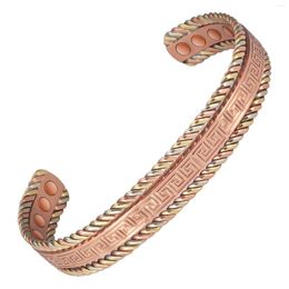 Bangle Wollet Copper Bracelet For Women And Men Magnetic With 8pcs Magnets 6.29" Adjustable Jewelry Gift