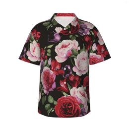 Men's Casual Shirts Vintage Floral Mens Hawaiian Short Sleeve Button Down Beach Tropical