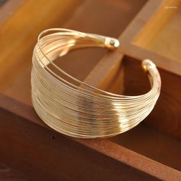 Bangle Fashion Metal Wire Bracelets Gold/Silver Colour Cuff Woman Wrist Accessories